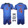 Nederländerna Virgil van Dijk #4 Bortaställ Barn VM 2022 Korta ärmar (+ Korta byxor)